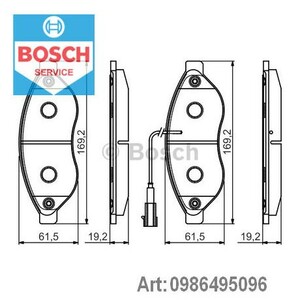 Фото Комплект гальмівних колодок, дискове гальмо Bosch 0 986 495 096