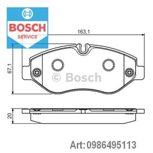 Фото Колодки гальмівні дискові, комплект Bosch 0 986 495 113