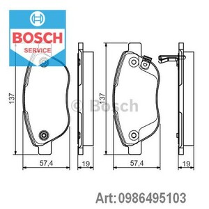 Фото Гальмівні колодки Bosch 0 986 495 103