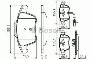 Фото Колодки гальмівні (передні) Audi A4/A5 07- (Ate) (з датчиком) Bosch 0 986 494 538