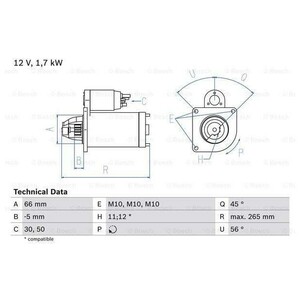 Фото Стартер Bosch 0 986 013 240