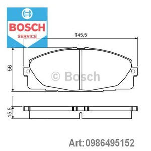 Фото Комплект гальмівних колодок, дискове гальмо Bosch 0 986 495 152