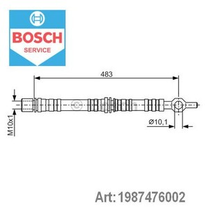 Фото Шланг гальмівний (задній) BMW 3 (E30/E36)/5 (E34)/7 (E32) -99 (226 мм) Bosch 1 987 476 002