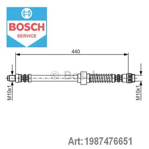 Фото Шланг гальмівний (передній) Citroen Berlingo/Peugeot Partner 96- Bosch 1 987 476 651