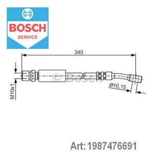 Фото Шланг гальмівний (передній) Opel Combo 1.2-1.7 D 94-01/Corsa B 1.0-1.7 93-00 (L=320mm) Bosch 1 987 476 691