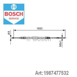 Фото Трос ручного гальма Bosch 1 987 477 532