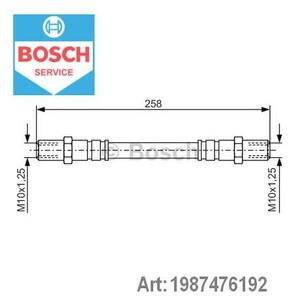 Фото Шланг гальмівний (задній) Lada Oka/Samara -13 Bosch 1 987 476 192