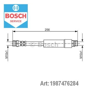 Фото Шланг гальмівний (задній) VW Golf V/VI/ Passat 1.4-2.0TSI/FSI/ 1.9TDI 05-15 (L=230mm) Bosch 1 987 476 284