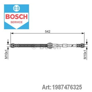 Фото Шланг гальмівний (передній) VW Touareg/Porsche Cayenne 03-18 (520mm) Bosch 1 987 476 325