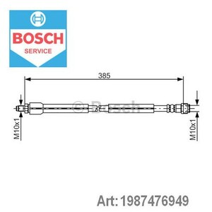 Фото Шланг гальмівний передній Bosch 1 987 476 949