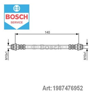 Фото Гальмівний шланг Bosch 1 987 476 952