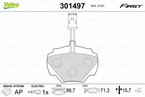 Фото Гальмівні колодки Valeo 301497