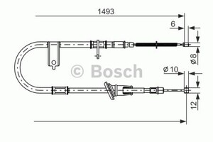 Фото Трос, паркувальна гальмівна система Bosch 1 987 477 055