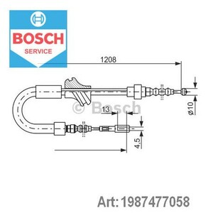 Фото Трос, паркувальна гальмівна система Bosch 1 987 477 058