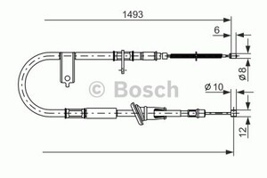 Фото Трос, паркувальна гальмівна система Bosch 1 987 477 066