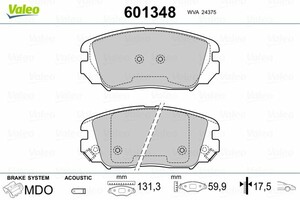 Фото Гальмівні колодки Valeo 601348