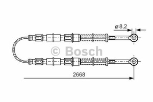 Фото Трос, паркувальна гальмівна система Bosch 1 987 477 086