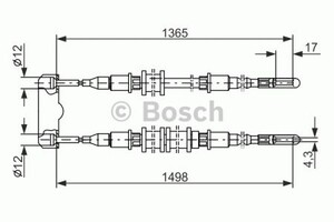 Фото Трос ручного гальма Bosch 1 987 477 130