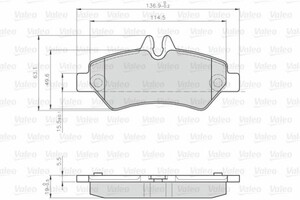 Фото Комплект гальмівних колодок, дискове гальмо Valeo 872190