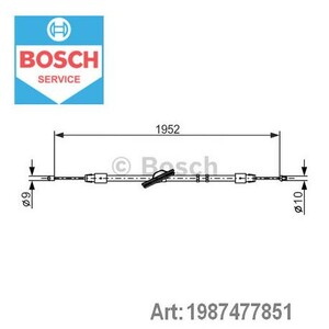 Фото Трос, паркувальна гальмівна система Bosch 1 987 477 851