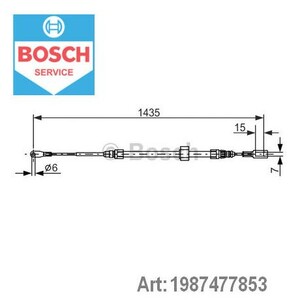 Фото Трос, паркувальна гальмівна система Bosch 1 987 477 853