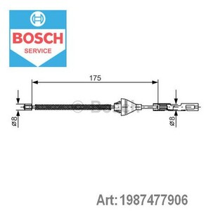 Фото Трос ручного гальма Bosch 1 987 477 906