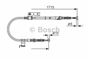 Фото Трос ручника (задній) Mazda 323/626 97-04 (1715/1500mm) Bosch 1 987 477 916