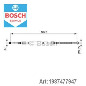 Фото Трос ручного гальма Bosch 1 987 477 947