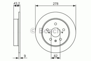 Фото Диск гальмівний (задній) Suzuki SX4 06-15 (278.2x9) Bosch 0 986 479 047