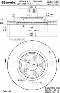 Фото Гальмівний диск Brembo 09.B311.11