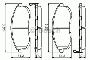 Фото Комплект гальмівних колодок (передніх) Nissan Juke/Tilda 07- Bosch 0 986 494 572