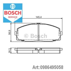 Фото Колодки гальмівні дискові Bosch 0 986 495 058