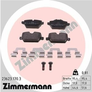 Фото Комплект гальмівних колодок, дискове гальмо Zimmermann 23623.170.3