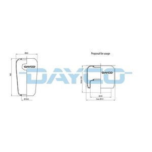 Фото Кожух пневматической рессоры Dayco V1F26B1