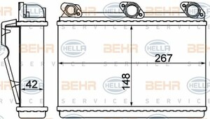 Фото Теплообмінник, отоплення салону Behr Hella Service 8FH 351 000-521