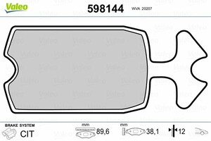 Фото Гальмівні колодки Valeo 598144