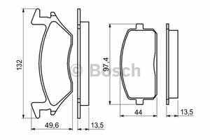 Фото Комплект гальмівних колодок, дискове гальмо Bosch 0 986 460 985