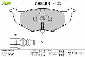 Фото Колодки гальмівні дискові передні, комплект Valeo 598488