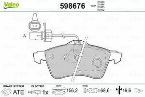 Фото Гальмівні колодки Valeo 598676