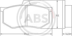 Фото Комплект гальмівних колодок, дискове гальмо ABS 36166