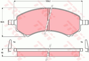 Фото Комплект гальмівних колодок, дискове гальмо TRW GDB1176