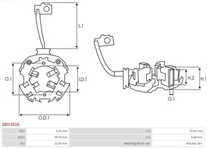 Фото Щеточный узел, стартер AS (Auto Starter) SBH3016