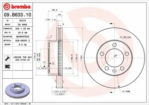 Фото Гальмівний диск Brembo 09.B633.10