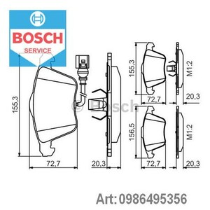 Фото Дисковi колодки переднi premium2 Bosch 0 986 495 356