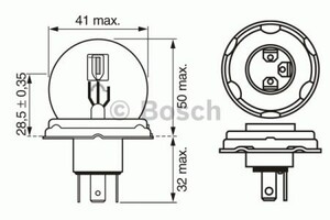 Фото Автолампа R2 12V 45/40W P45t Pure Light Bosch 1 987 302 023