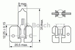 Фото ЛАМПОЧКА H2 - 24V 70WX511 Bosch 1 987 302 422