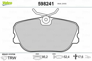 Фото Колодки гальмівні дискові передні, комплект Valeo 598241
