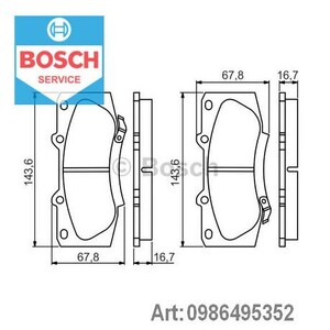 Фото Колодки гальмівні дискові, комплект Bosch 0 986 495 352