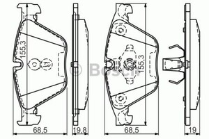 Фото Колодки гальмівні (передні) BMW 5 (F10/F11)/6 (F06/F12/F13) 09-16 Bosch 0 986 494 549