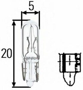 Фото Автолампа T05 12V 2,3W Behr Hella Service 8GP 938 026-001